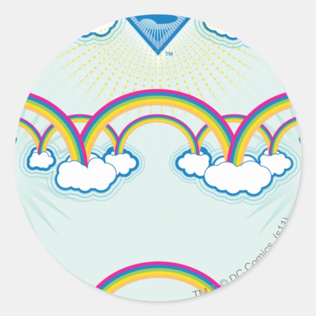 Supergirl Rainbow Pattern Runder Aufkleber (Vorderseite)