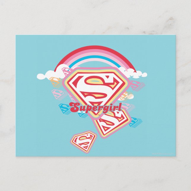 Supergirl Rainbow Postkarte (Vorderseite)