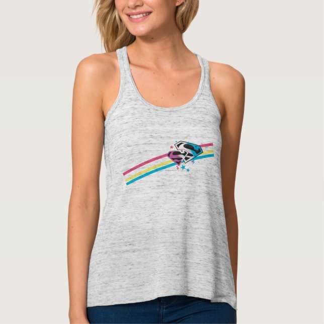 Supergirl Rainbow Stripes Tank Top (Vorderseite)