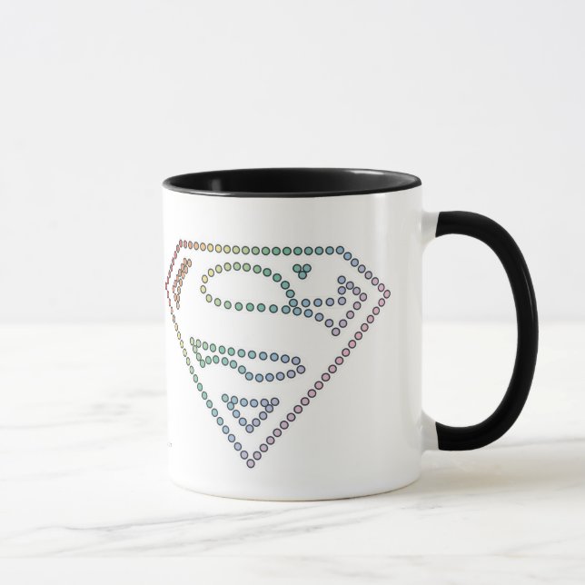 Supergirl Regenbogen-Kontur-Logo Tasse (Rechts)