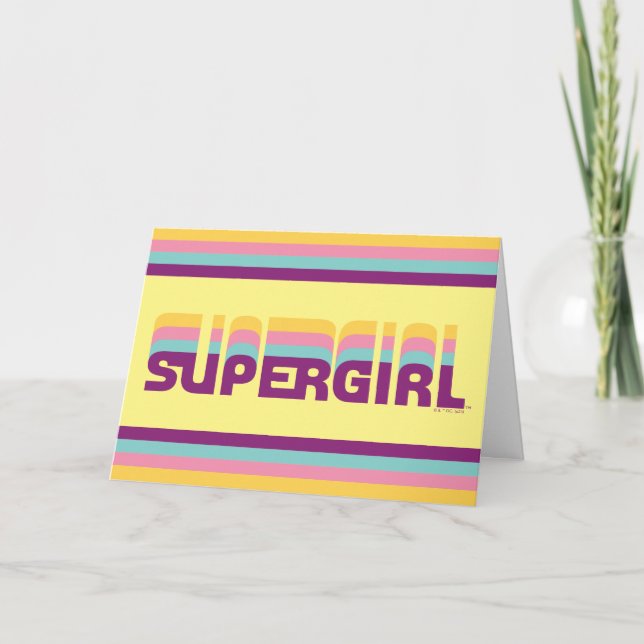 Supergirl Retro Colorshift Graphic Karte (Vorderseite)
