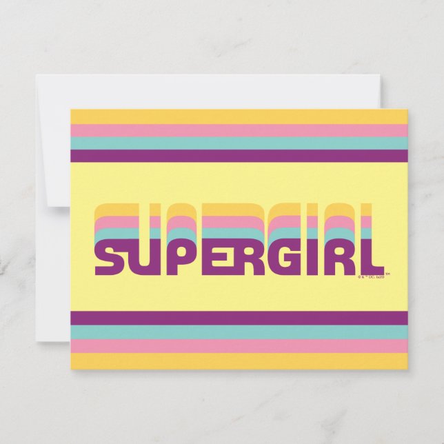Supergirl Retro Colorshift Graphic Mitteilungskarte (Vorderseite)