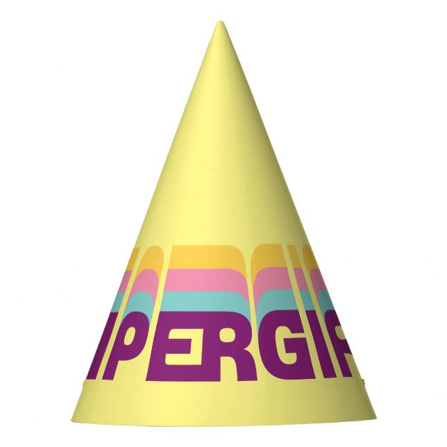 Supergirl Retro Colorshift Graphic Partyhütchen (Vorderseite)