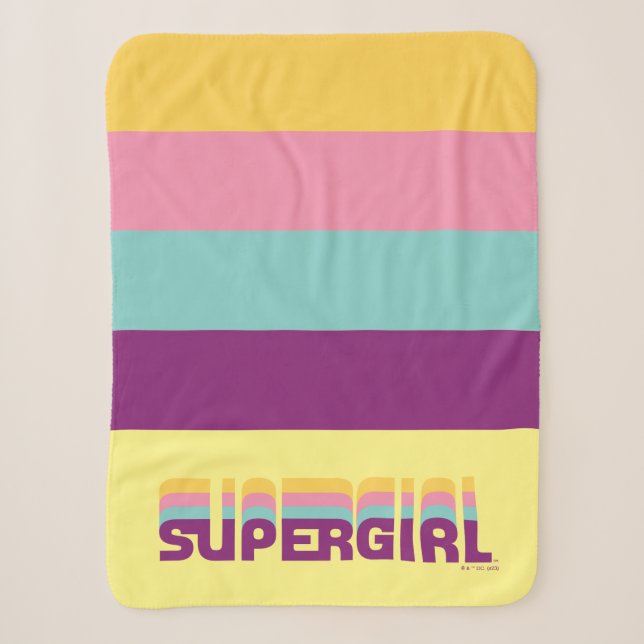 Supergirl Retro Colorshift Graphic Sherpadecke (Vorderseite)