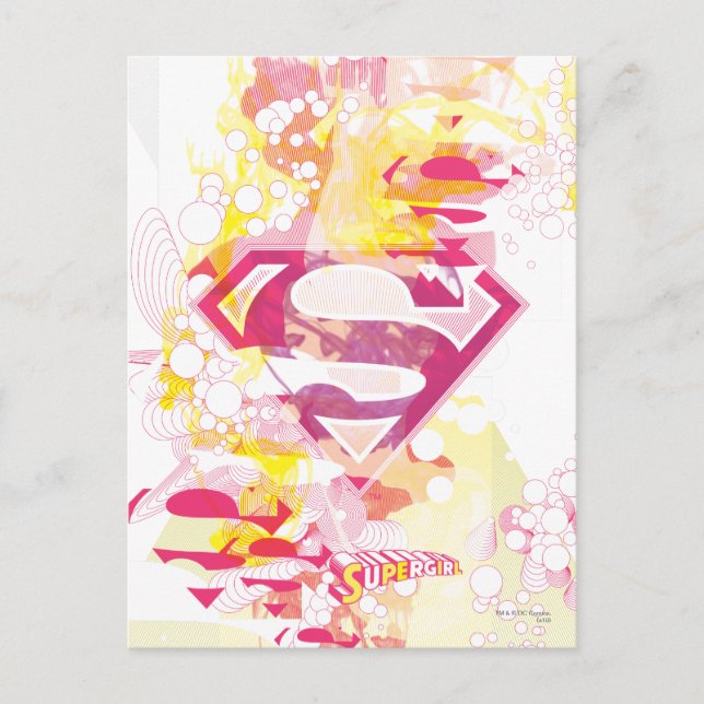 Supergirl Retro Logo Postkarte (Vorderseite)