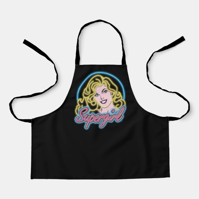 Supergirl Retro Neon Lights Graphic Schürze (Vorderseite)
