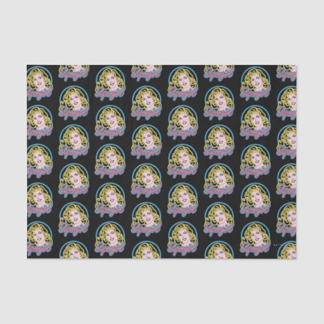 Supergirl Retro Neon Lights Graphic Seidenpapier (Vorderseite)
