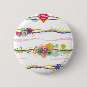 Supergirl Retro Rainbow Button