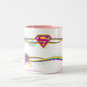 Supergirl Retro Rainbow Zweifarbige Tasse