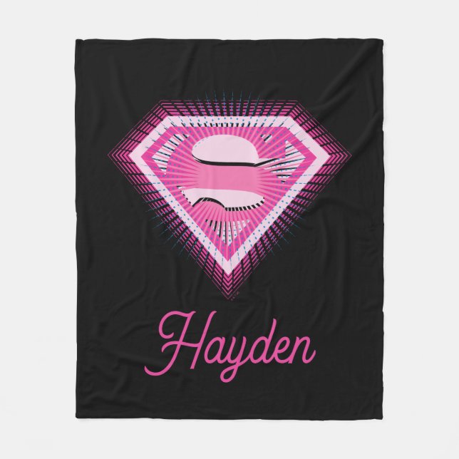 Supergirl Rosa Logo Fleecedecke (Vorderseite)