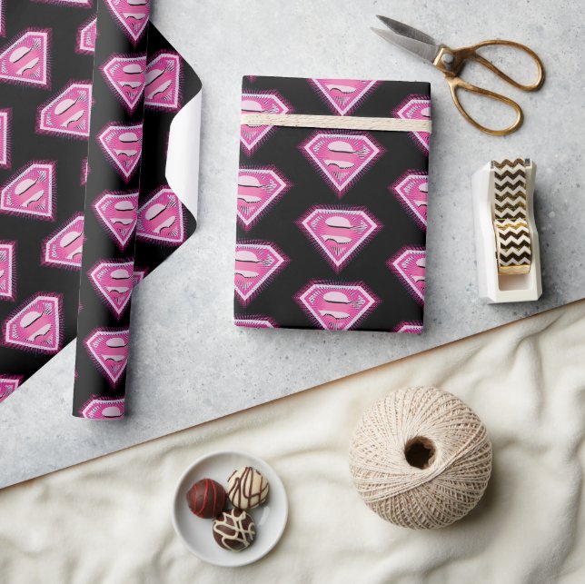 Supergirl Rosa Logo Geschenkpapier (Kunsthandwerk)