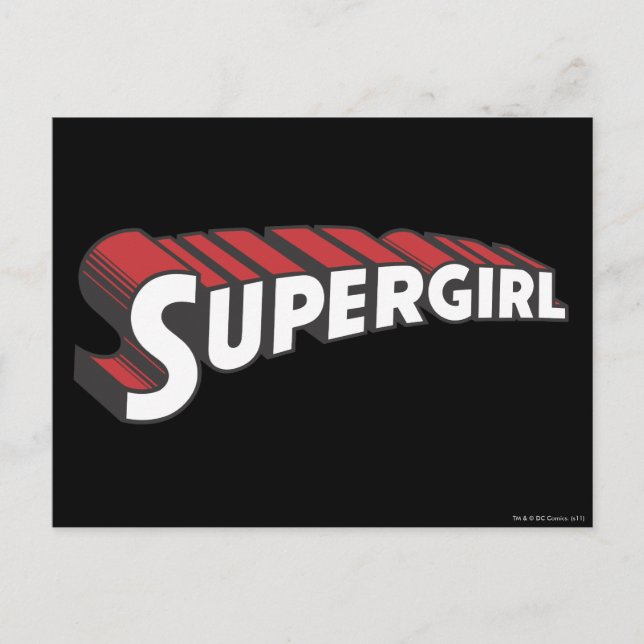 Supergirl Rot und Weiß Logo Postkarte (Vorderseite)