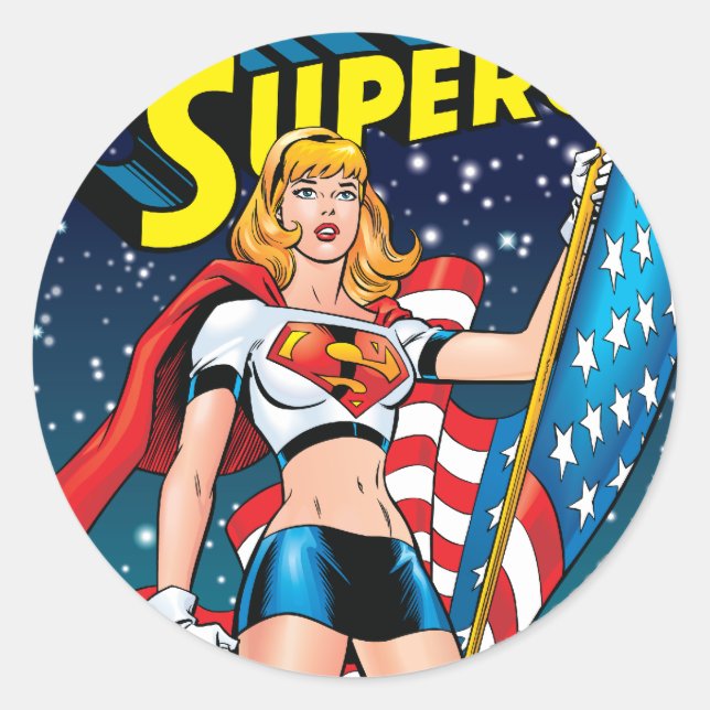 Supergirl Runder Aufkleber (Vorderseite)