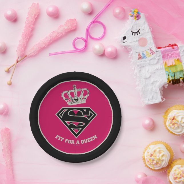 Supergirl S-Schild "Fit for a Queen" Pappteller (Party)