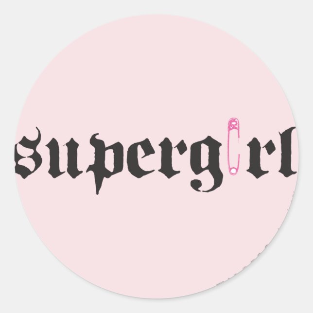 Supergirl Safety Button Letter Runder Aufkleber (Vorderseite)