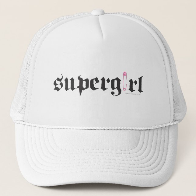 Supergirl Safety Pin Letter Truckerkappe (Vorderseite)