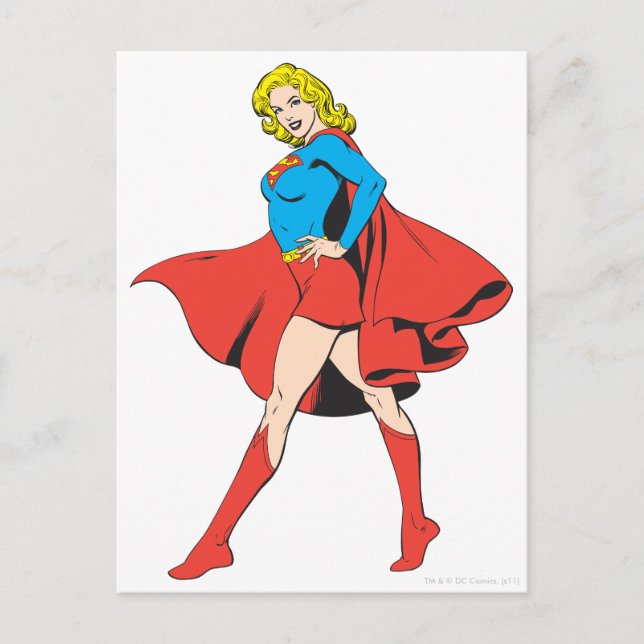 Supergirl schlägt eine Pose Postkarte (Vorderseite)
