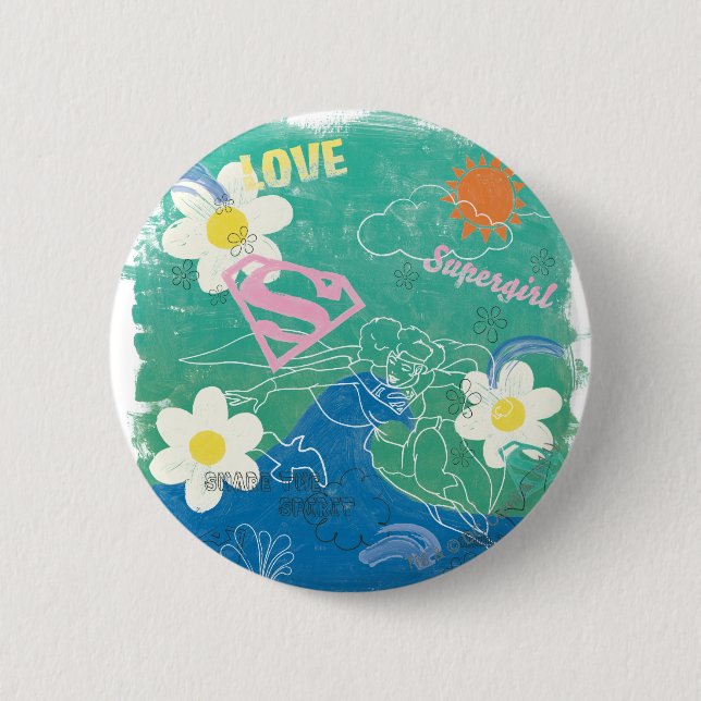 Supergirl Share the Spirit & Liebe Button (Vorderseite)