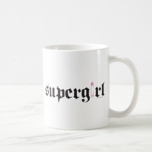 Supergirl Sicherheits-Button-Buchstabe Kaffeetasse