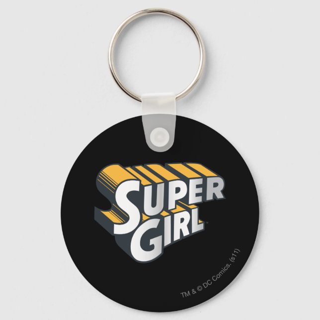 Supergirl Silver und Orange Logo Schlüsselanhänger (Vorderseite)