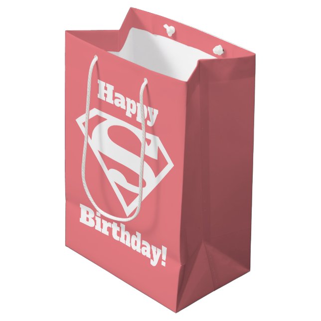 Supergirl Solid S-Shield Mittlere Geschenktüte (Vorderseite Schrägansicht)