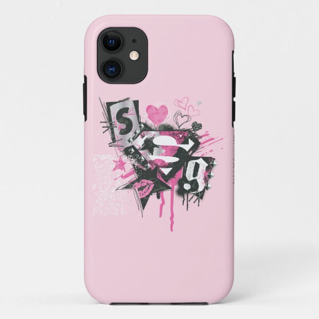 Supergirl Spills and Scribbles Collage Case-Mate iPhone Hülle (Rückseite)