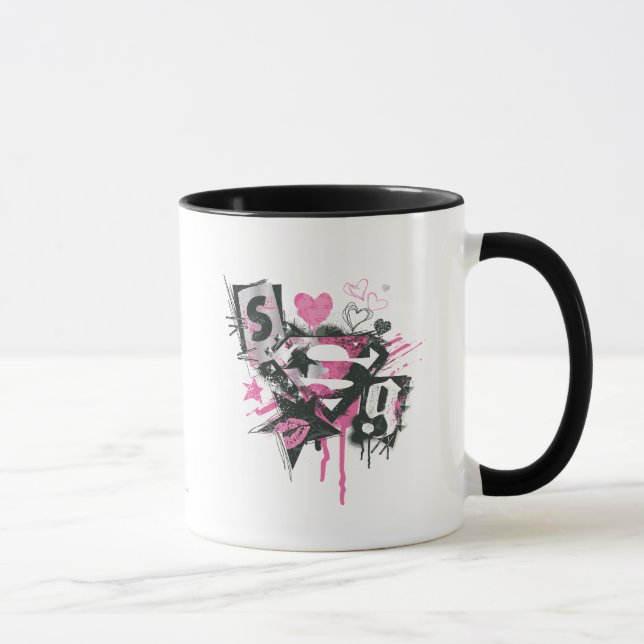 Supergirl Spills and Scribbles Collage Tasse (Rechts)