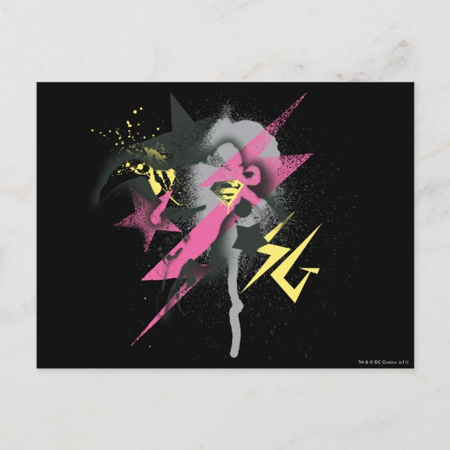 Supergirl Spray Paint Postkarte (Vorderseite)