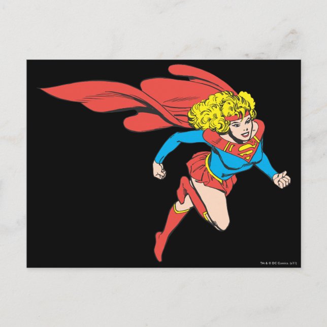 Supergirl springt rechts postkarte (Vorderseite)