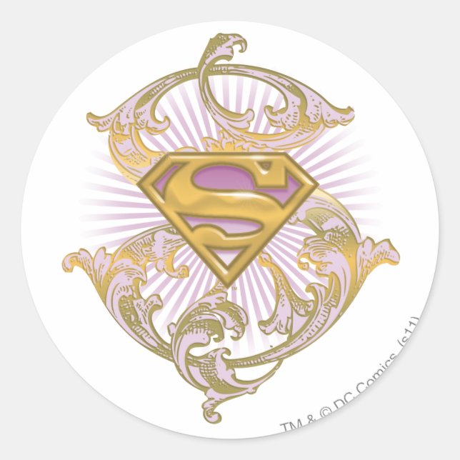 Supergirl-Starbust-Logo Runder Aufkleber (Vorderseite)