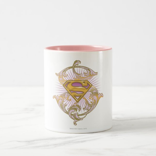 Supergirl-Starbust-Logo Zweifarbige Tasse (Mittel)