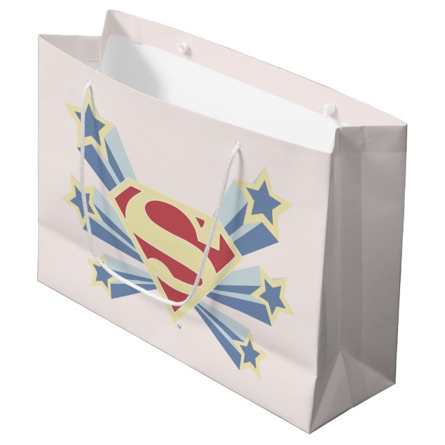 Supergirl Stars S-Shield Große Geschenktüte (Vorderseite Schrägansicht)