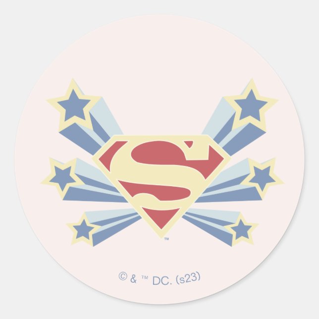 Supergirl Stars S-Shield Runder Aufkleber (Vorderseite)