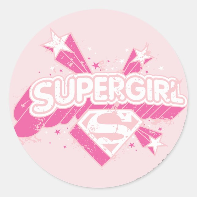 Supergirl Stars und Logos Runder Aufkleber (Vorderseite)