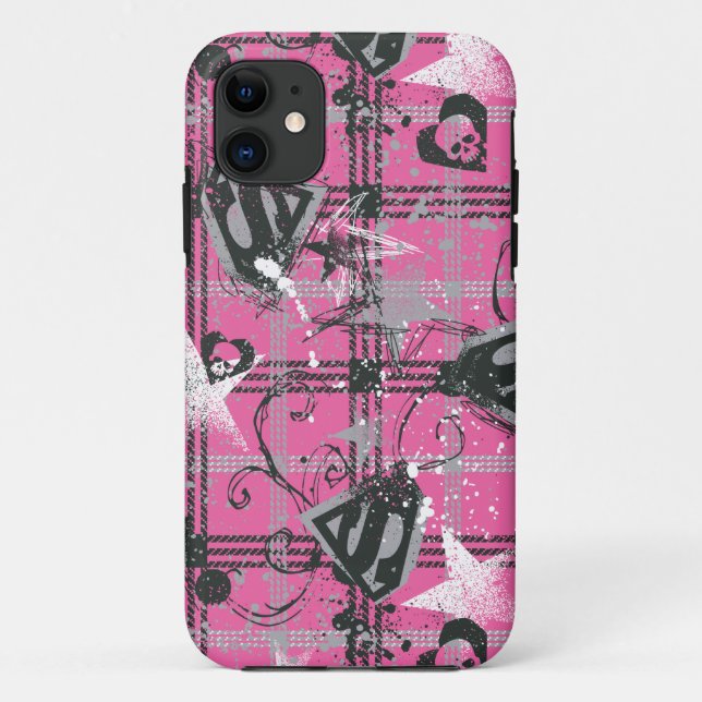 Supergirl Stars und Skulls Muster Case-Mate iPhone Hülle (Rückseite)