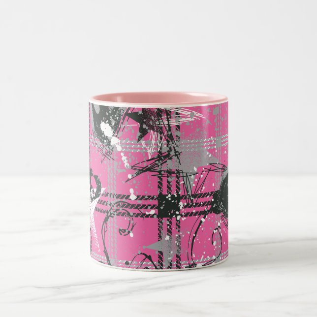 Supergirl Stars und Skulls Muster Zweifarbige Tasse (Mittel)