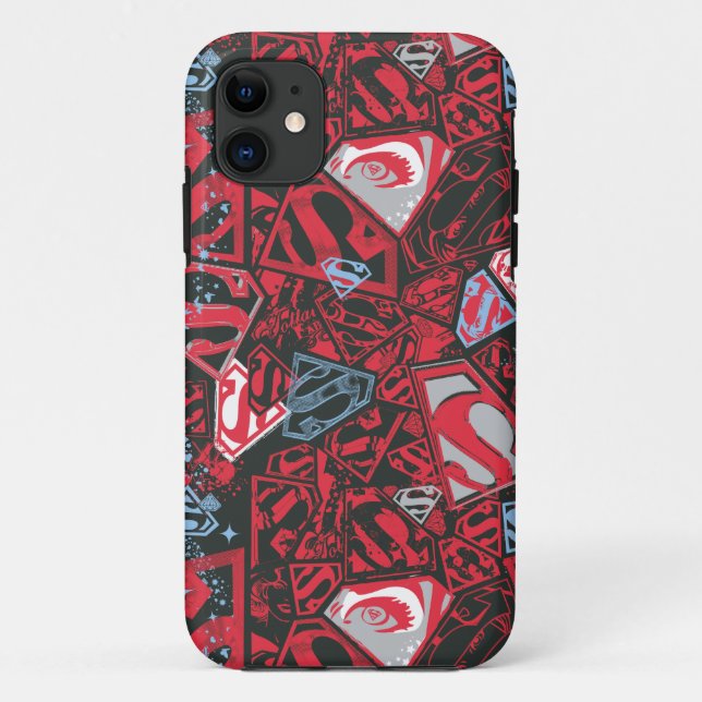 Supergirl Stary Red Pattern Case-Mate iPhone Hülle (Rückseite)