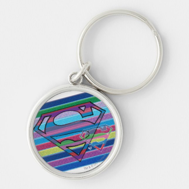 Supergirl Strip Rainbow-Logo Schlüsselanhänger (Vorne)