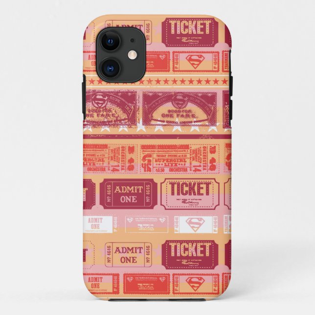 Supergirl Ticket Muster Orange Case-Mate iPhone Hülle (Rückseite)