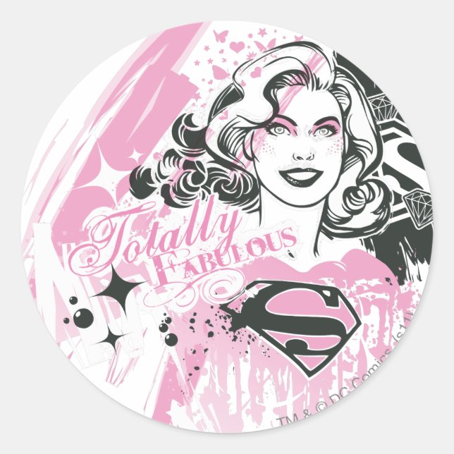 Supergirl Totally Fabulous Runder Aufkleber (Vorderseite)