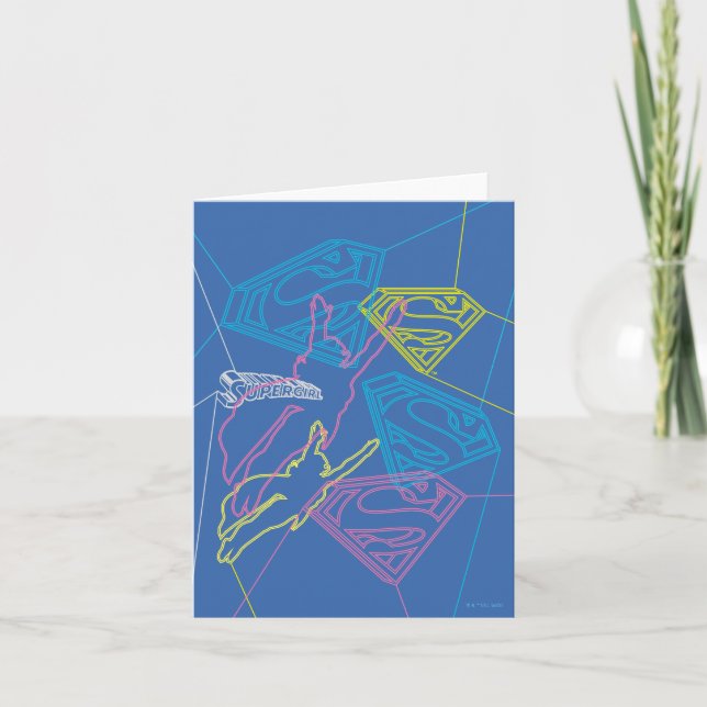Supergirl und Logo farbige Konturen (Vorderseite)