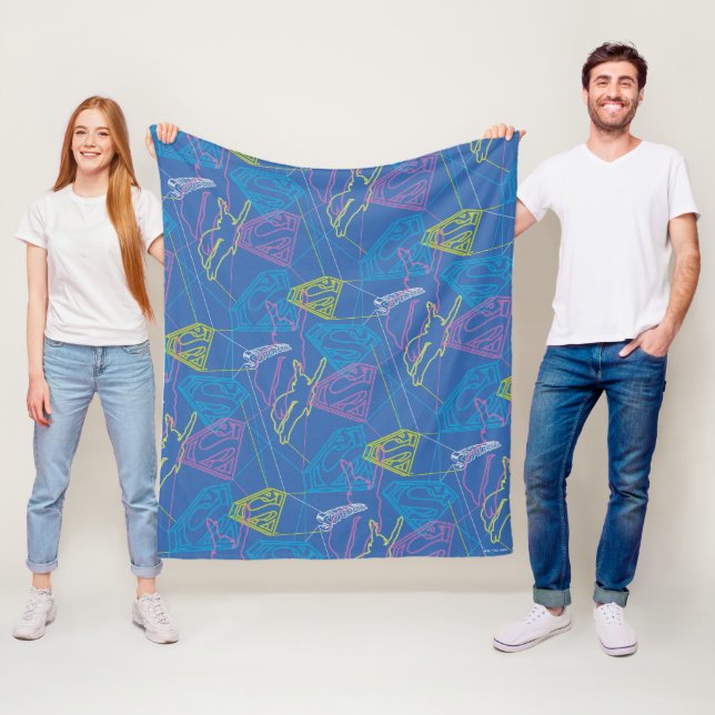 Supergirl und Logo farbige Konturen Fleecedecke (Beispiel)