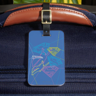 Supergirl und Logo farbige Konturen Gepäckanhänger