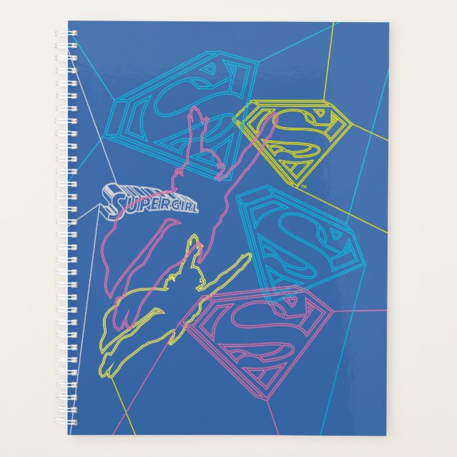 Supergirl und Logo farbige Konturen Planer (Vorderseite)