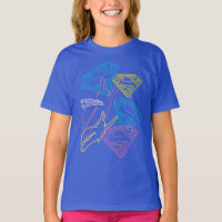 Supergirl und Logo farbige Konturen