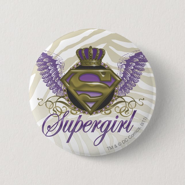 Supergirl Zebra Print Button (Vorderseite)