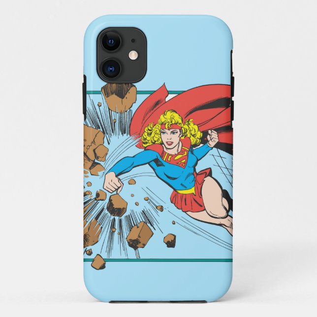 Supergirl zerstört Boulder Case-Mate iPhone Hülle (Rückseite)