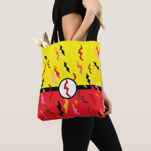 Superheld aller Dinge, gelbe rote Leuchtbolzen Tasche