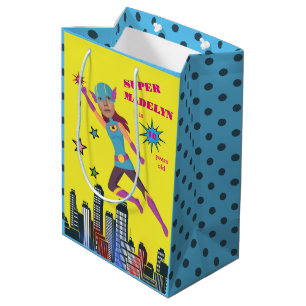 Superheld Birthday Girl Fantastic Sensational Mittlere Geschenktüte