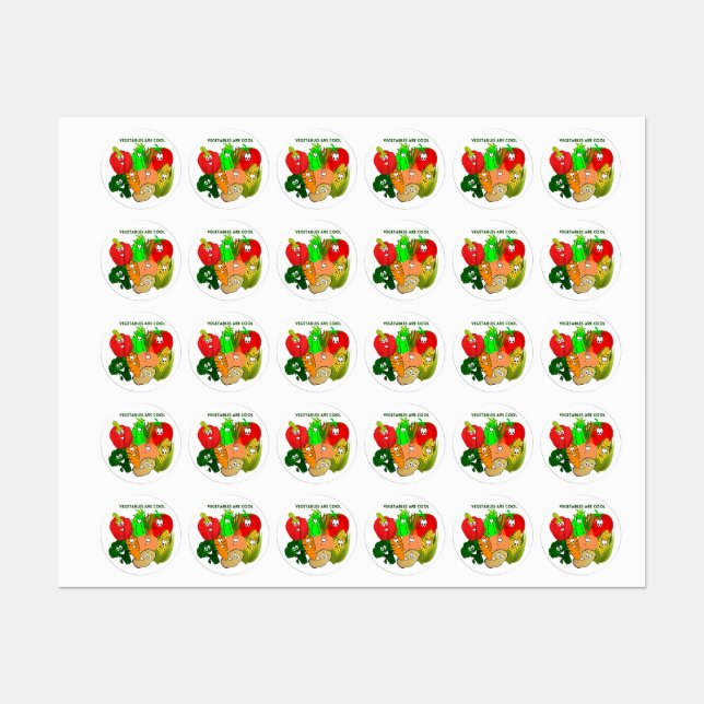 Superheld, buntes Gemüse Etiketten (Blatt)